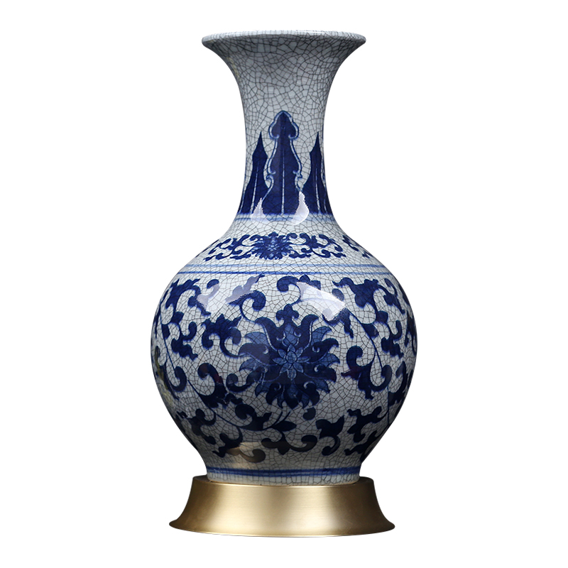 Jingdezhen I and contracted sitting room of Chinese style household ceramics craft vase xuan put lotus flower blue bottle furnishing articles