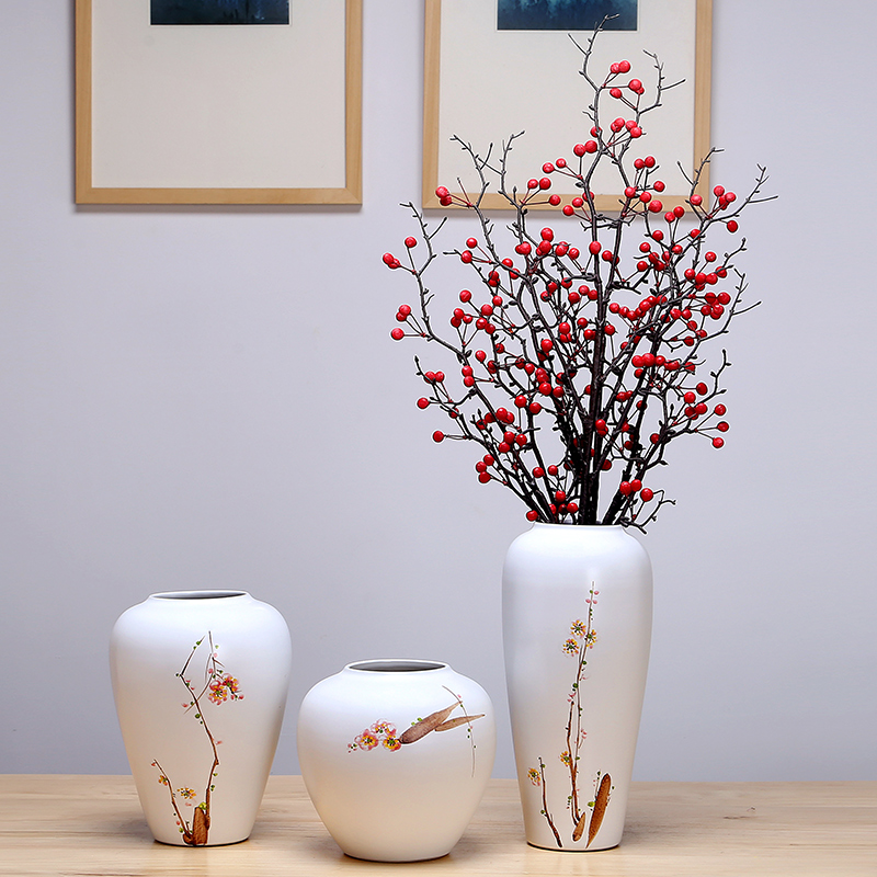 Ceramic vase continental simulation dried flower flower arranging place to live in the living room TV cabinet decoration simple porch decoration