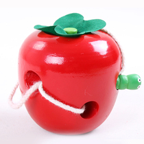 Worms eat fruit threading children pears beading educational toys 3-4-5-6 years old