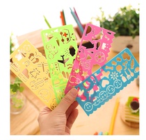 Korean stationery creative candy color drawing ruler Hollow ruler Speed drawing board Art painting template ruler wholesale million flower ruler