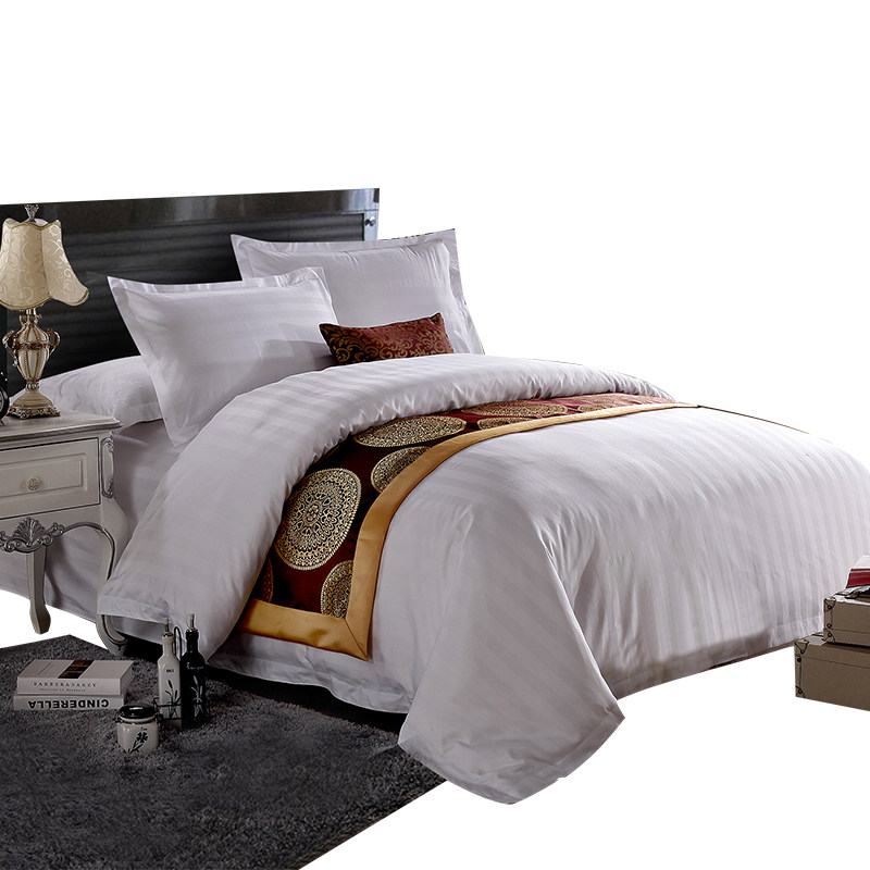 五星级酒店三四件套宾馆床上用品批发全棉被套床单纯棉套件简约款