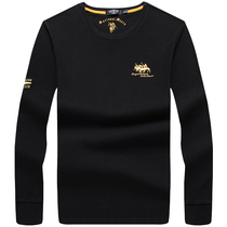 Men long sleeves T-shirt round collar 2020 fall new trend mens clothing pure cotton undershirt under loose pure color compassionate