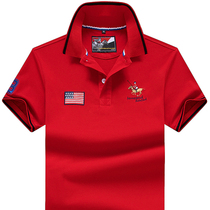 This year mens short sleeve T-shirt pure cotton Polo shirts for mens clothes Summer new big codes have a turn-back and compassionate