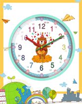 Hipster Mute Wall Clock Cute Cartoon Learning Clock Living Room Home Classroom Children Room Bedroom Quartz Clock