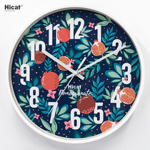 Nordic Cartoon creative simple mute wall clock home living room childrens round personality fashion light luxury modern clock