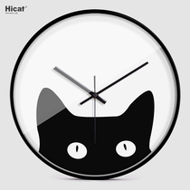 HICAT cute cat creative art wall table simple modern personality European thin edge mute fashion wall clock