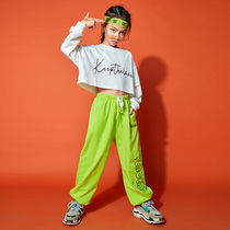 Childrens Street Dance Suit Girl Hip Hop Wave Performance Suit Girl Jazz Dances New Years Day group cheerleader Act Out