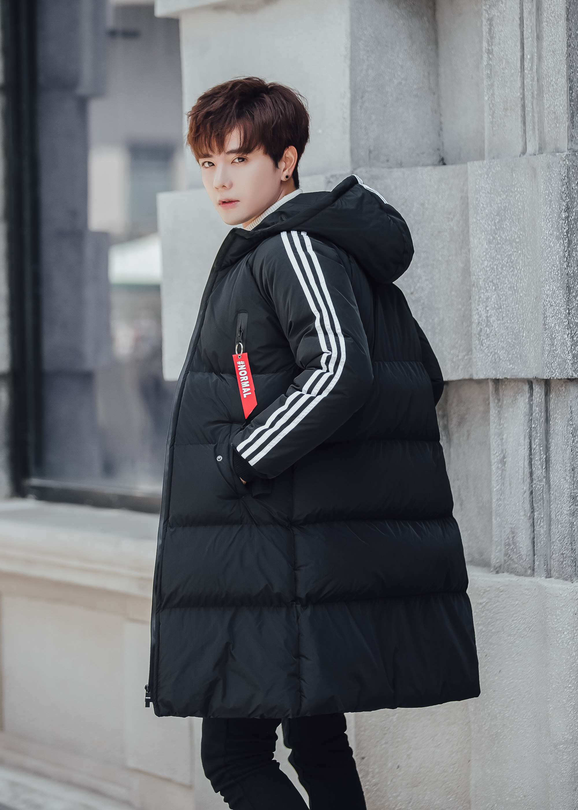 1009-m8001-p75- 2018冬装新款男士长棉衣 国潮大衣男装外套男-四季