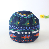 Exit Single Autumn Winter Children Warm Hat Boy Cartoon Dinosaur Pattern Double Wow Hat Mens Baby Winter Hat