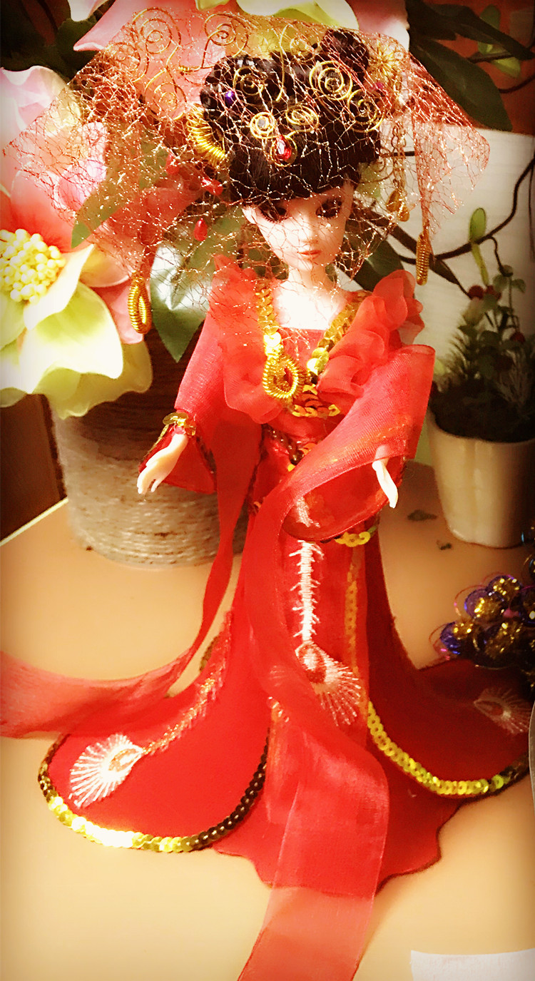 新品包邮丝网花娃娃材料包套餐diy手工制作古装人鱼娃娃衣服材料