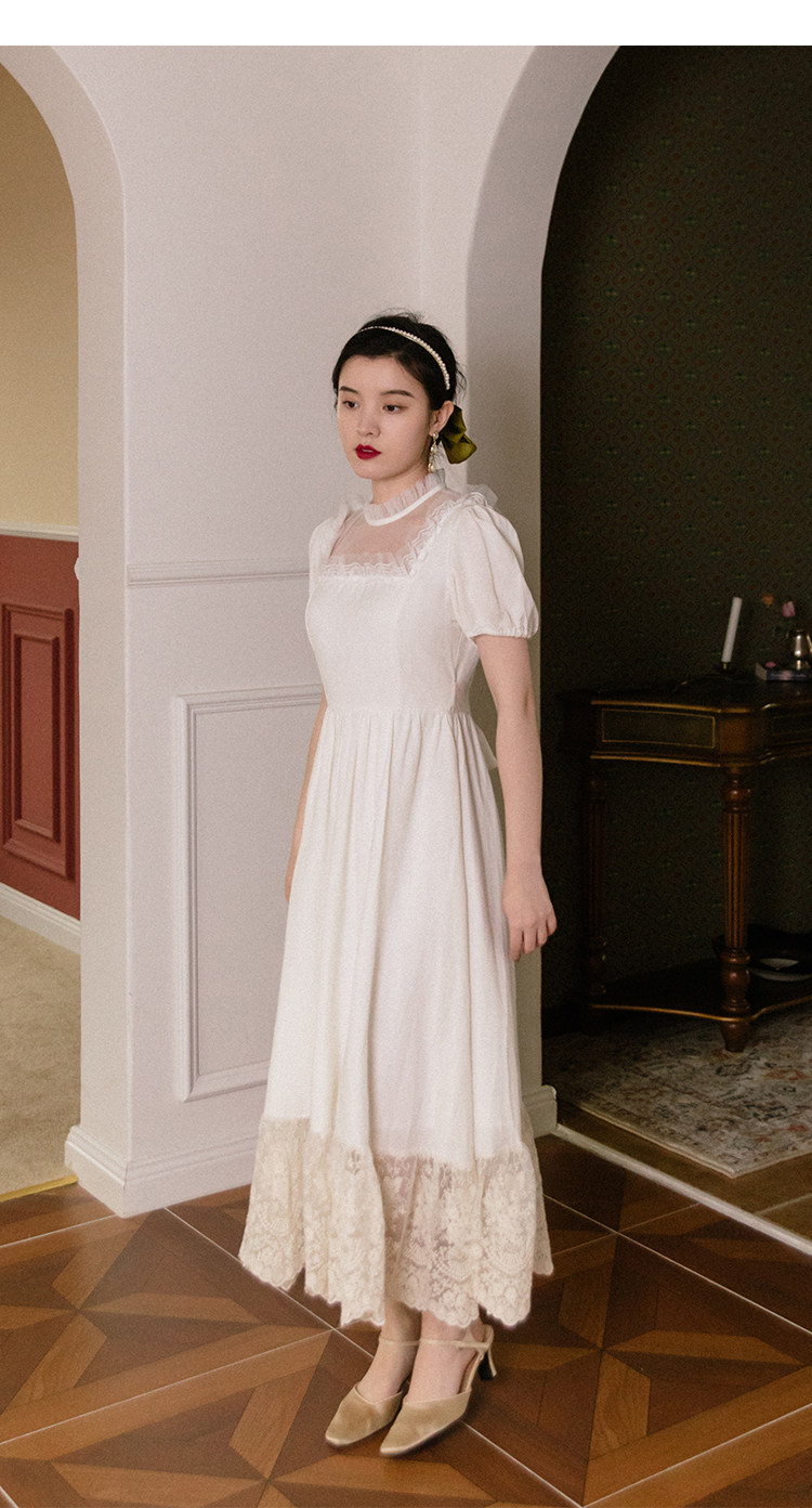 实拍8319# 复古宫廷收腰刺绣拼接连衣裙售价不得低于145元 - 17网
