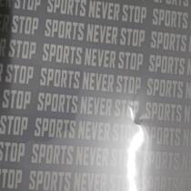 SPORTS NEVER STOP reflective hot mark hot stamp custom sportswear chest logo spot customization