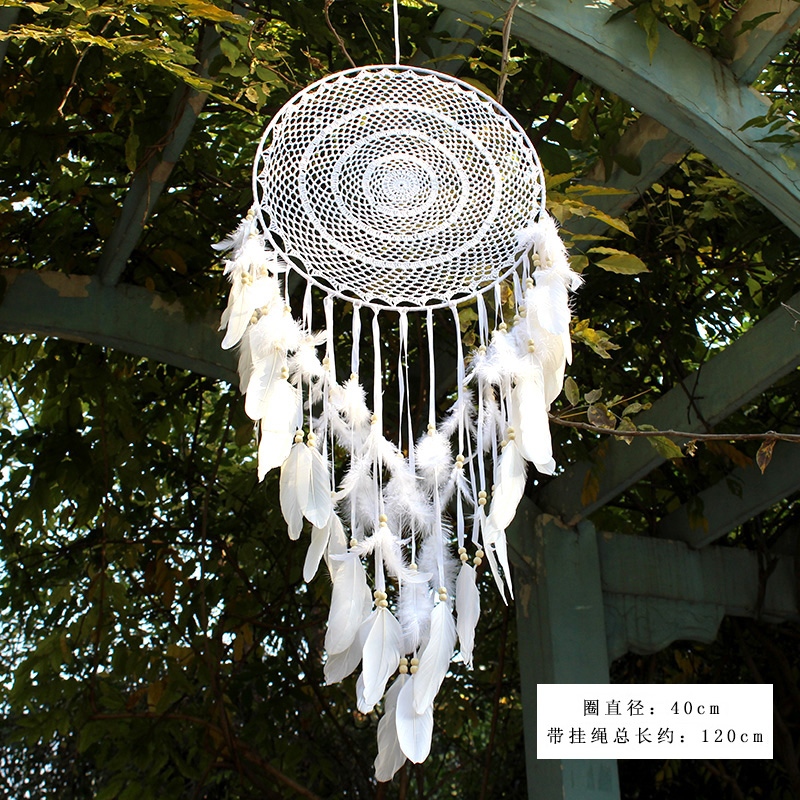 dreamcatcher large ornaments wedding wedding props decorations white feather pendants make up dream net creative handmade wall hanging