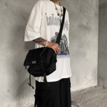 YUDOUDOU dark tooling bag messenger bag mens tide brand ins shoulder bag student functional backpack womens shoulder bag