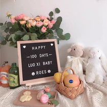 Uncle Meng ~ Little Red Book ins Nordic felt letter message board wooden photo frame birthday party photo props