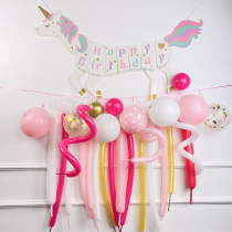 Unicorn Balloon Child Boy Girl Princess Girl Birthday Baby Birthday Party Scene Arrangement Decoration Background Wall