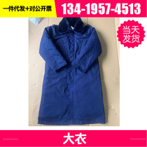 Blue Flame Blue Chill Zone Cotton Coat Blue Ivy Regular Mens Winter Warm Cotton Long big coat