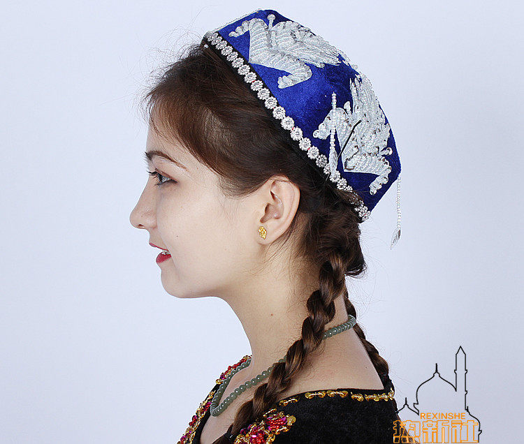 新疆维吾尔族花帽演出表演新疆帽子演出大人帽儿童雪莲帽-阿里巴巴