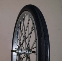 The front and rear aluminum alloy rims of the bicycle are equipped with microporous solid elasticity without air-free pneumatic tires 20X1 75