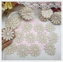 417 The whole 100 pieces of forest beige milk silk water-soluble flowers flower pieces fabric diy clothing handmade flower stickers
