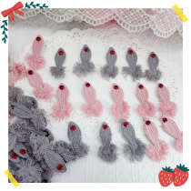 681 whole bag Korean version of Korean pink gray handmade wool knitting small fish patch DIY children hair decoration material