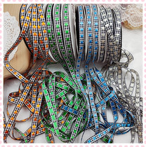 207 whole volume special price about 40Y black and white classic plaid heart embroidery with diy bow accessories Width about 1CM