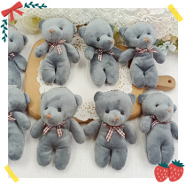 518 whole bag 3 gray three-dimensional filled cotton bear diy backpack car keychain pendant