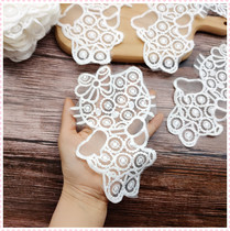 879 single white large Eugen yarn KT embroidery flower piece clothing diy handmade decorative materials accessories flower stickers