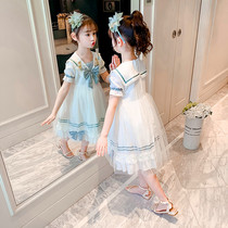 Girls' dress summer dress 2022 new middle school boy summer super fairy girl college style princess skirt