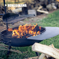 BAREBONES American Outdoor Grill Courtyard House Cottages Multifunctional BBQ Grill Caster Portable Furnace