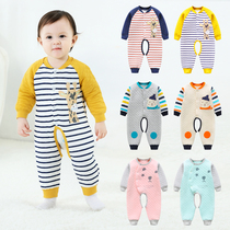 Baby cotton jumpsuit thick open stall spring and autumn newborn warm clip cotton climbing clothes for men and women baby ha clothes winter clothes