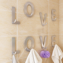 Stainless steel kitchen creative adhesive hook strong adhesive wall wall load-bearing non-perforated hook household rack