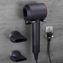 Stainless steel duct rack no holes suitable for Dyson hair dryer bracket adhesive hook wall mounting shelf storage rack