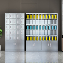Stainless steel cabinet factory workshop employee water cup locker multi-grid tea cup storage locker storage rack customization
