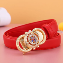 In 2022 the new model runs the lady belt leather fashion bay and Han tape female automatic button belt