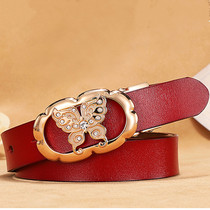 Retro belt female leather decorated black in wind Simply hundred Korean jeans with pants belt woman