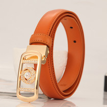 White lady leather skin slip button jeans fashionable red pure cowboy female black belt decoration