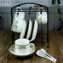 Tableware Food generation European-style bone China coffee cup and saucer set Afternoon tea set Phnom Penh creative ceramic coffee cup