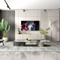 Light extravagant solid wood grille TV protective wall panel background wall Xuanguan bedroom modern minimalist living-room sofa wood finish board