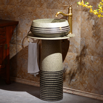 Light luxury European style column washbasin retro platform ceramic wash basin outdoor toilet basin