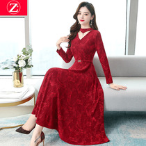 Fall winter 2021 new dress fashion temperament goddess fan clothes high-end age reduction early autumn chic long skirt