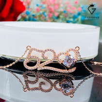 18K gold platinum rose I love you 520 1 karat Mozambique diamond necklace female qun xiang choker gift