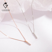 PT950 rose gold gold platinum Moisan stone necklace female niche design sense light luxury choker advanced sense
