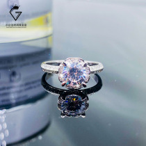 New 18k platinum moissanite Flower Group diamond ring female simulation diamond ring female luxury temperament Qixi gift