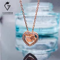 18k rose gold necklace love bow hollow smart wild Moissanite clavicle chain fashion simple pendant