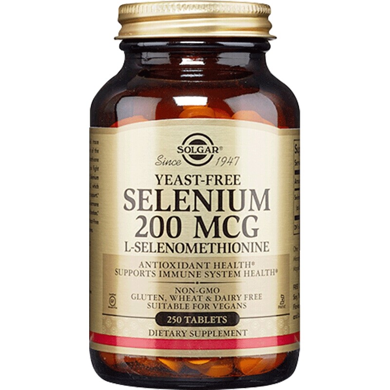 美国solgar硒元素硒片有机麦芽发酵硒养肝护肝排毒保护心脑250粒