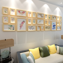 Living room decoration European simple modern solid wood photo wall large size frame wall company corporate culture Photo Wall