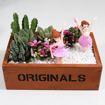 Fleshy Wood flowerpot retro pastoral flower bonsai microscopic flowerpot storage box creative personality office pot