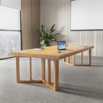 Modern simple solid wood conference table and chair combination log negotiation table office rectangular computer table workbench long table