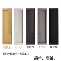 American black gray sliding door folding sliding door handle Silver embedded square hidden invisible handle Gold cabinet door buckle hand